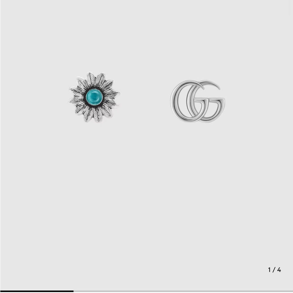 Gucci Silver Double G and Flower Earrings set - Picture 3 of 3